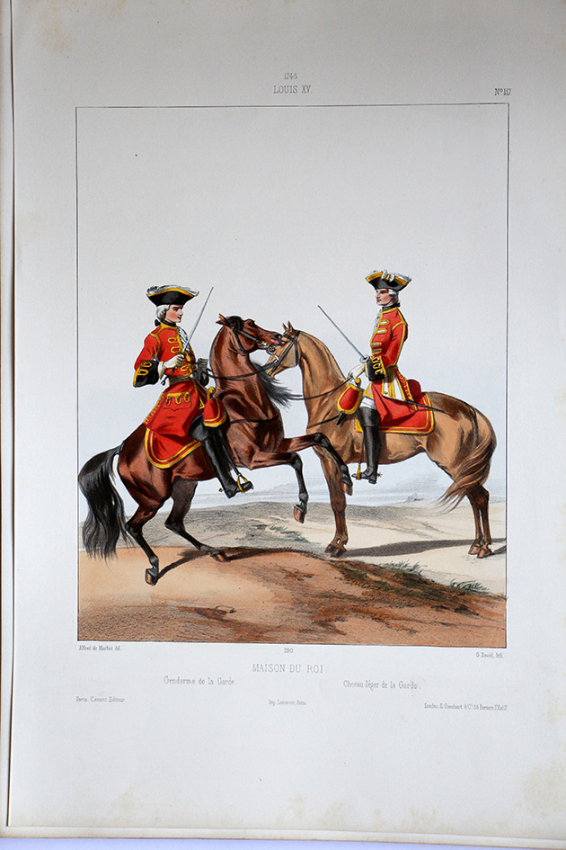 Maison du Roi - Gendarme de la Garde/Chevau-léger Garde - Uniformes Louis XV - 1745- Planche 157 - Alfred de Marbot