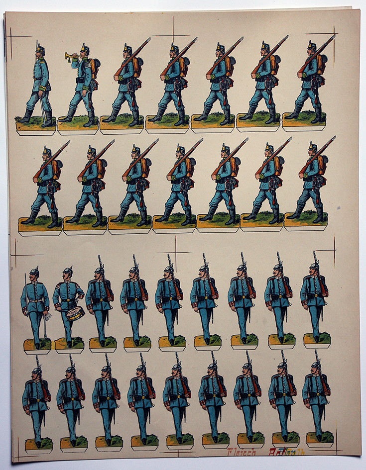 Planche imagerie Wissembourg Guerre Armée Bavaroise Infanterie Soldats de carte