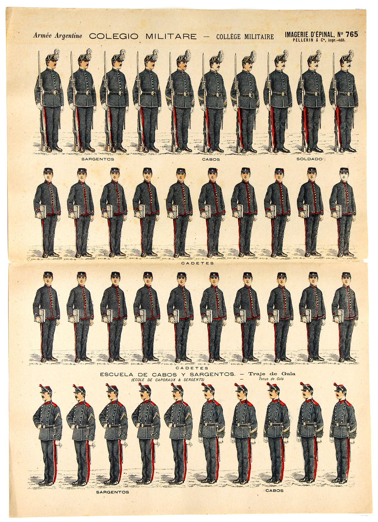 6 Planches Imagerie Epinal - Armée Argentine - Divers