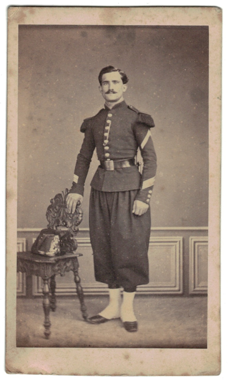 CDV Soldat Français - Infanterie - Uniforme - 2nd empire - Sabre - Shako