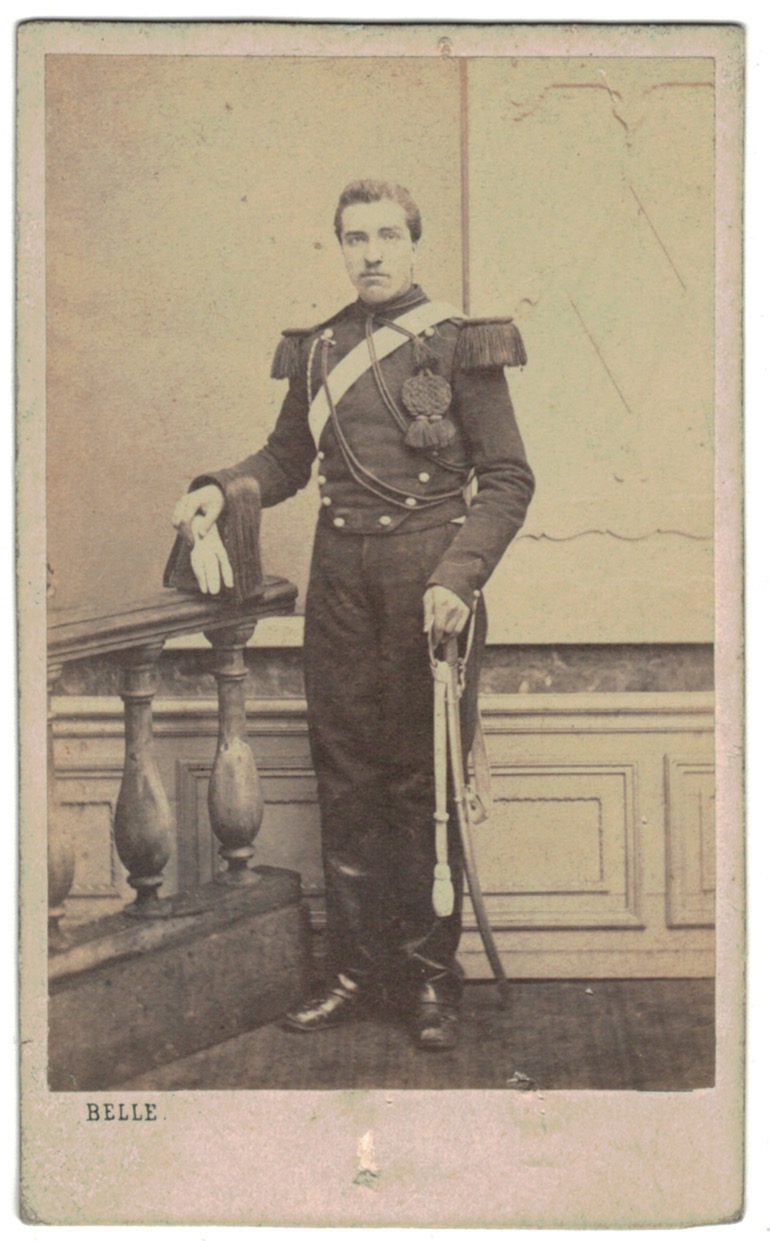CDV Soldat Français - Artilleur - Uniforme - 2nd empire - Sabre - Shako