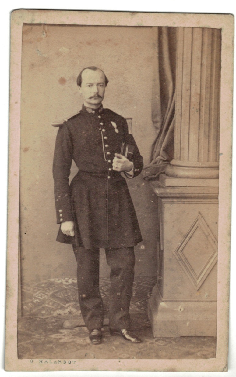 CDV Soldat Français - Infanterie - Officier - Uniforme - 2nd empire - Sabre - Shako - Metz - Malardot