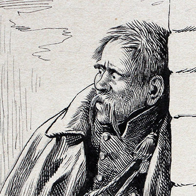 Superbe dessin encre de chine - JOB - Guerre de 1814 - Prussien prisonniers - Original - Uhlan - Une exécution - François Buchamor