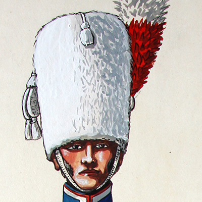 Peinture originale rehaussée - Carabiniers 1809/1815 - J.Huet - Gouache - Napoléon - 1er Empire - Uniforme