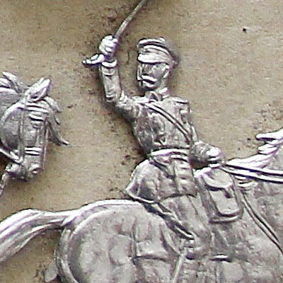 Plat d'étain ancien - Plaque de présentation - XIX siècle - Soldat - Figurines