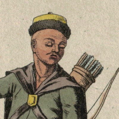 Gravure XIX - Cosaques - Russie - Cavalier - Guerres Napoléoniennes - 1812 - Napoléon I - Borodino - Kalmücken
