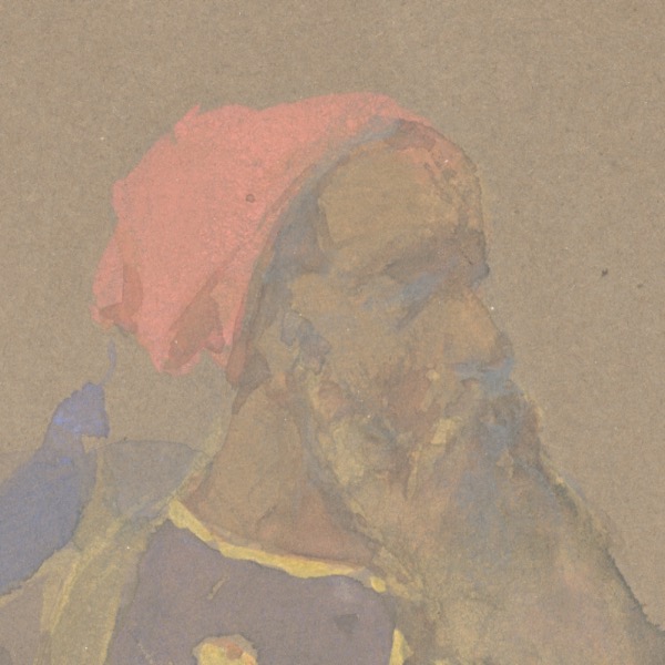 Dessin Aquarelle - Turcos - Tirailleur - 1860 - Uniforme - Second Empire - Napoléon III - 1870