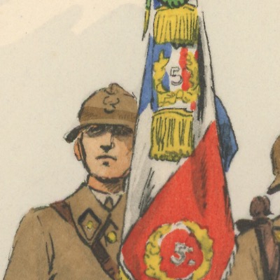 Carte Postale Illustrée - Maurice Toussaint - Edition Militaire Illustrées - Infanterie de ligne - 1940 - Porte Etendard