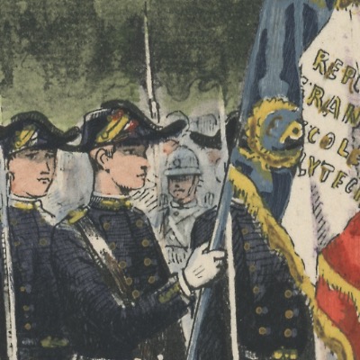 Carte Postale Illustrée - Pierre Albert Leroux- Edition Militaire Illustrées - Ecole Polytechnique Drapeau - 1930