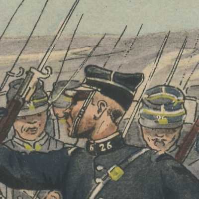 Carte Postale Illustrée - Pierre Albert Leroux- Edition Militaire Illustrées - Chasseur à Pied 1914