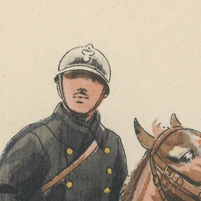 Carte Postale Illustrée - Edmond Lajoux - Edition Militaire Illustrées - Garde Républicaine Mobile - 1940