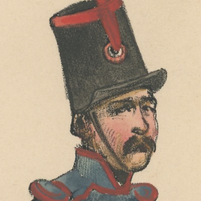 Gravure XIX - Martinet - L'armée française - Uniforme -Soldat - Monarchie de Juillet - 1830 et 1848 - Train des équipages