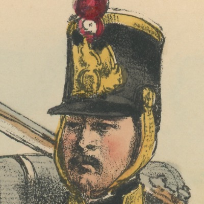 Gravure XIX - Martinet - L'armée française - Uniforme -Soldat - Monarchie de Juillet - 1830 et 1848 - Infanterie Lègère Carabinier