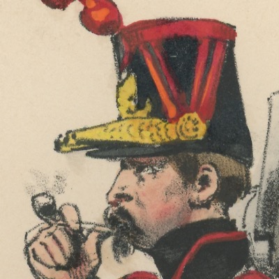 Gravure XIX - Martinet - L'armée française - Uniforme -Soldat - Monarchie de Juillet - 1830 et 1848 - Sapeur du Genie