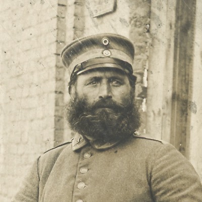 Carte Ancienne Photographie - Guerre 14/18 - Armée Allemande - Infanterie - Prusse / Alsaciens - Conscription - Casque à Pointe - Barbe- Tranchée 1917