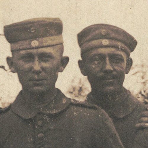 Photo Carte Postale Guerre 14/18 Soldat Alsacien Armée Allemande Classe 1914 -105 régiment Saxon - Prusse - Tranchée