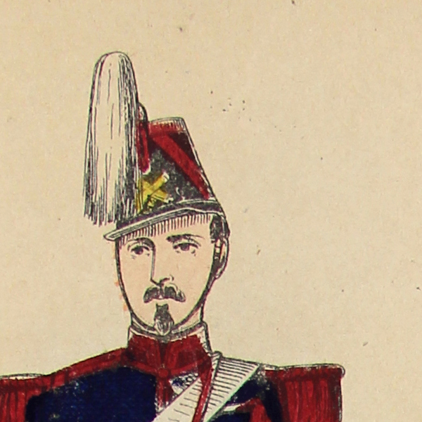 Petits soldats de papier - Feuille imagerie militaire - Ancienne gravure - Uniforme - Soldats Second empire - Artillerie - Gangel/Didion Metz