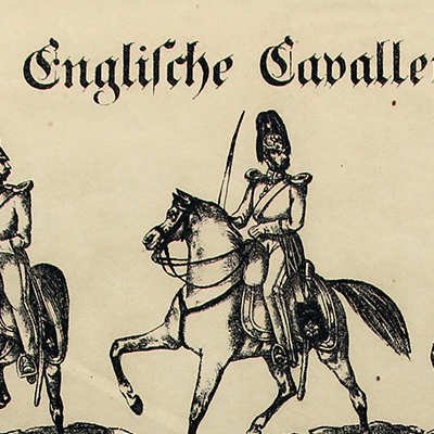Petits soldats de papier - Feuille imagerie militaire - Ancienne gravure - Uniforme - Soldats Anglais - Cavalerie Anglaise