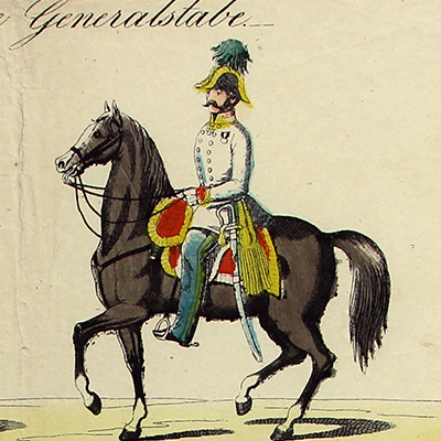 Petits soldats de papier - Feuille imagerie militaire - Ancienne gravure - Uniforme - Soldats Allemands - Etats Majors Divers