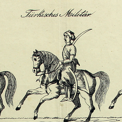 Petits soldats de papier - Feuille imagerie militaire - Ancienne gravure - Uniforme - Soldats Turques - Mamelouk