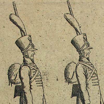 Petits soldats de papier - Feuille imagerie militaire - Ancienne gravure - Uniforme - Soldats Allemand - Brunswick Oel Infanterie