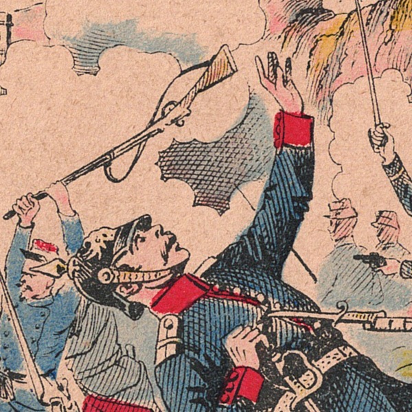 Petit Protège Cahier Scolaire Histoire de France - XIX illustration - Nos Villes Décorées - Guerre 1870/1871 - Belfort