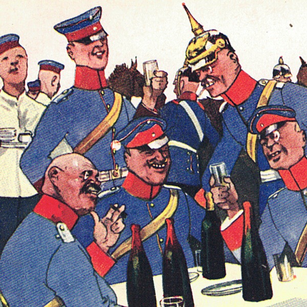 9 Anciennes Cartes Postale - Propagande 14/18 - Caricature - Guerriers - Soldats - Uniforme - Prusse - Manœuvre - Marine - Cavalerie - Casque a pointe