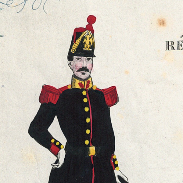 Papier à Lettre illustré - Infanterie Second Empire - Shako - Grenadier Compagnie - Lithographie rehaussée - Napoléon III - Souvenir Militaire