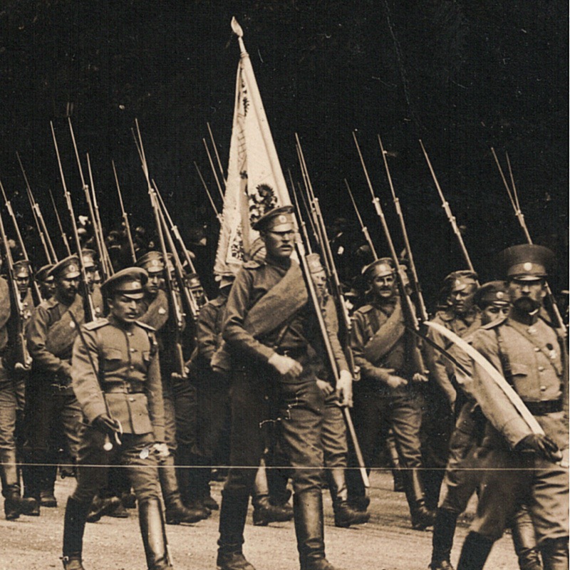 Ancienne Photographie service de presse époque - Défilé 1917 - Guerre 14/18 - Paris défilé des alliés - Arrivée de américains - Juillet 1917 - France - Russie - Angleterre - Amerique