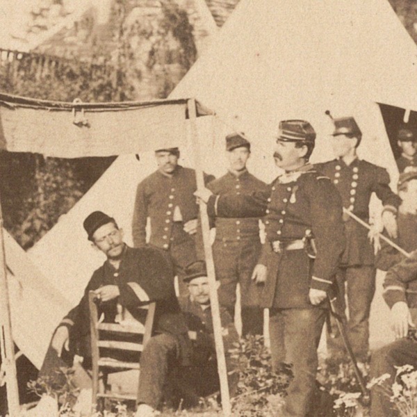 Photo de Campement - France - Infanterie - Uniforme - 1874 - Troisième République - Campement - Tente