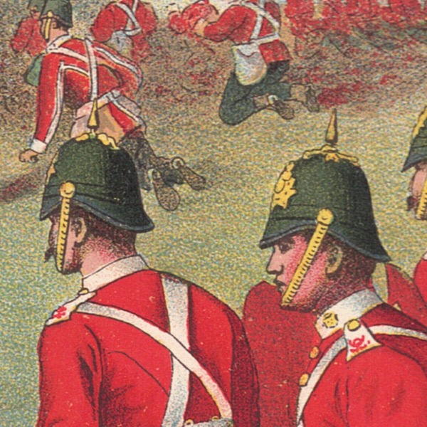 Gravure Chromolithographie XIX - Uniforme 1893 - Angleterre - Richard Simkin - Armée Anglaise - The Duke of Cornwall's Light Infantry Régiment - 32th and 46th - Campagne Militaire