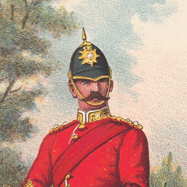 Gravure Chromolithographie XIX - Uniforme 1893 - Angleterre - Richard Simkin - Armée Anglaise - The East Surrey Régiment - 31th and 70th - Campagne Militaire