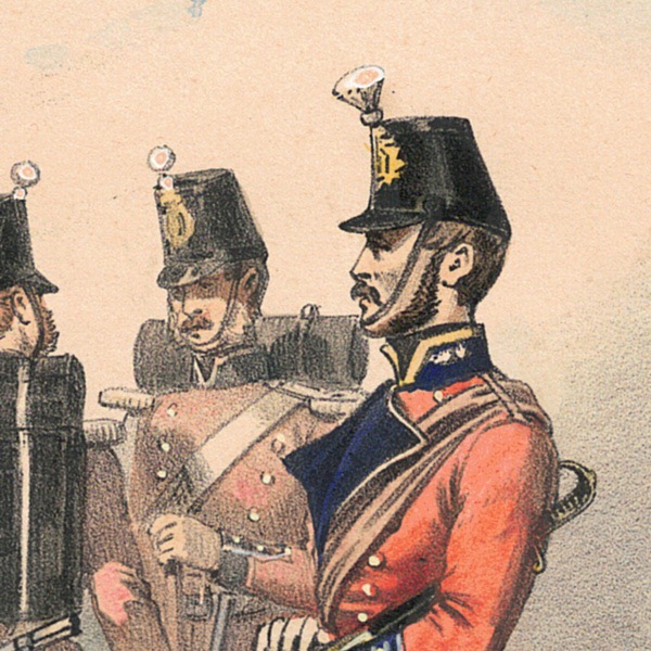 Gravure Lithographie XIX - Uniforme 1855 - Angleterre - Martinet - Armée Anglaise - Infanterie Nouvelle Tenue - Campagne de Crimée - Galerie Militaire