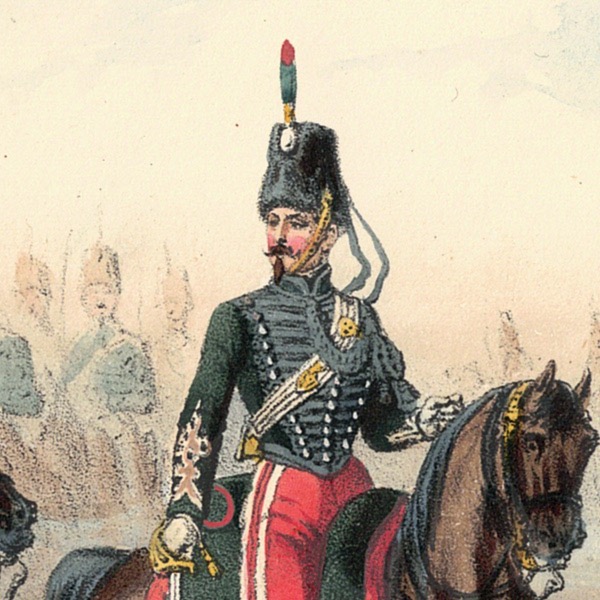 Gravure Lithographie XIX - Uniforme 1855 - France - Bastin - Armée Française - Chasseurs à Cheval