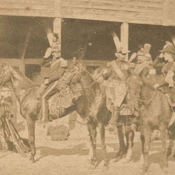 Photo Stéréoscopique - Uniforme - Second Empire - Troupe Cavalier - Spahis - Chasseur Afrique - Dragons à Cheval - Officier