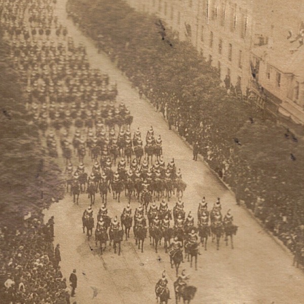 Photo Stéréoscopique - Uniforme - Troisième République - Troupe Cavalier - Cuirassiers - Défilé - Boulevard Saint Germain - Paris