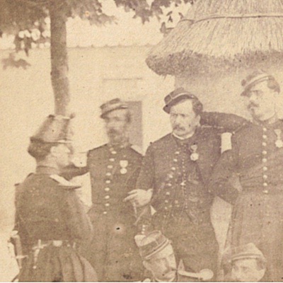 CDV Soldat Français - Armée Infanterie - Uniforme - Second Empire - Campement - 5ème Régiment de ligne - Camaraderie
